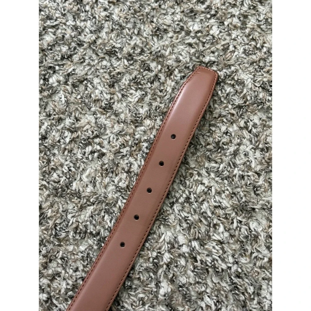 Marino Avenue Italian Leather Belt Dress Belt Men's Sz 34 Light Chocolate Brown